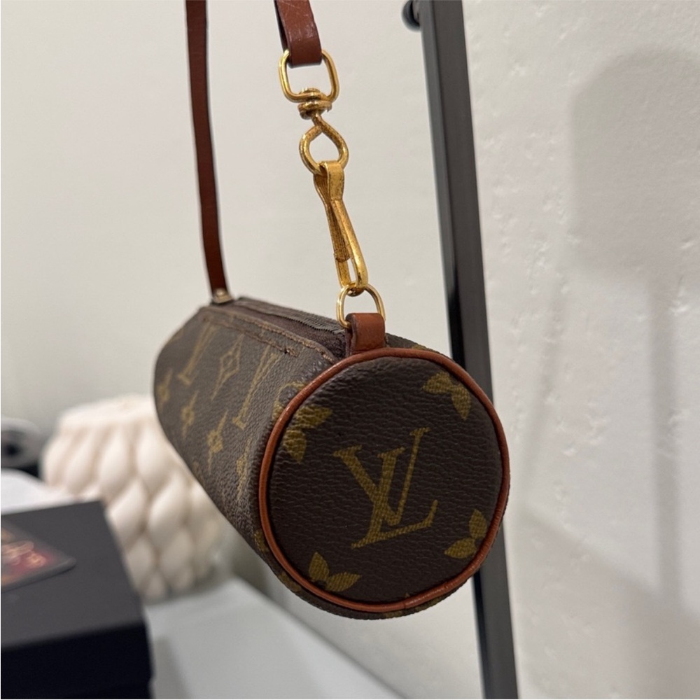 Louis Vuitton mini papillon brown Monogram shoulder clutch bag - Picture 4 of 5
